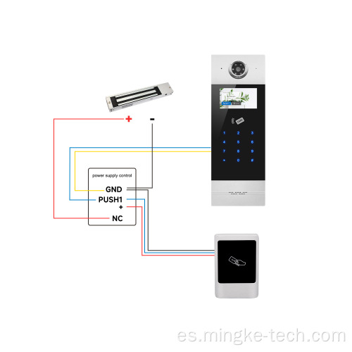 Teléfono de la puerta de intercomunicador de video IP con bloqueo magnético